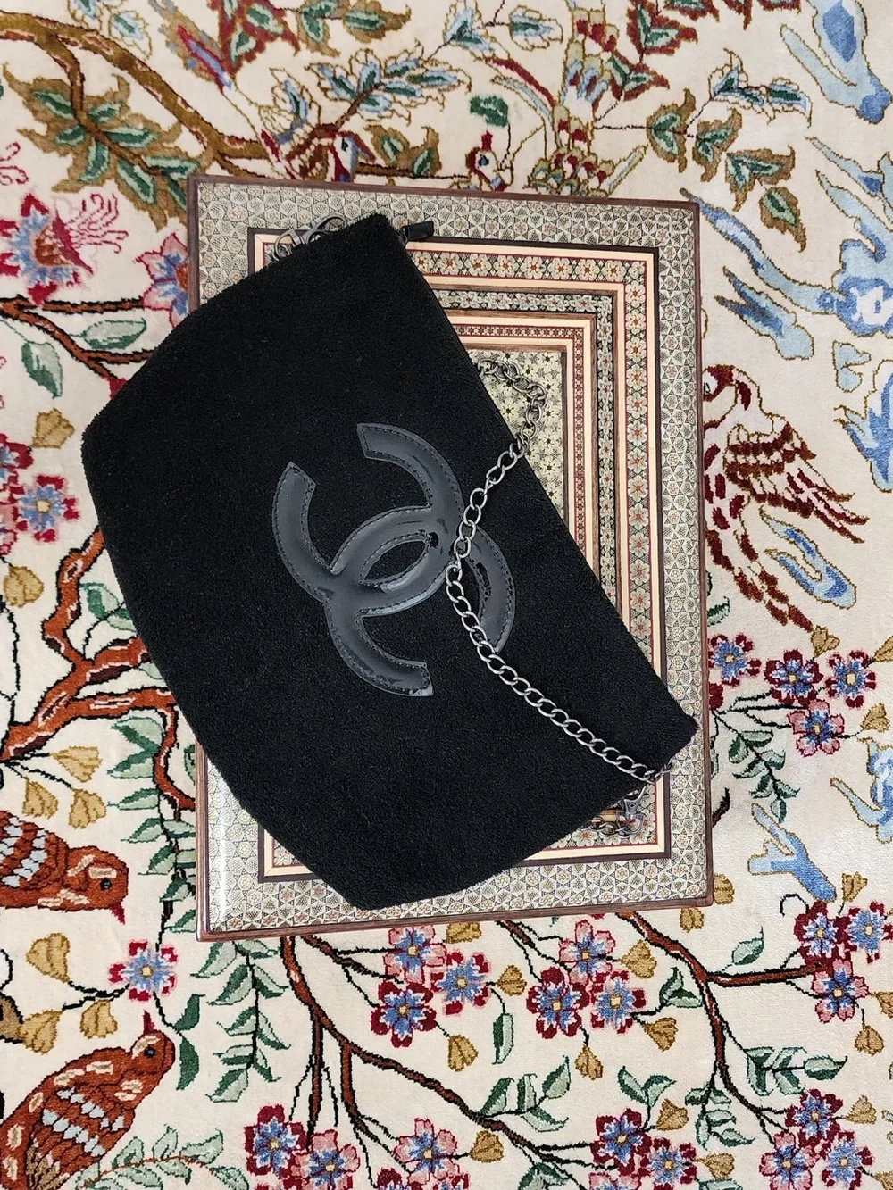 Black Suede Chain Pouch Phone Case - Designer Style